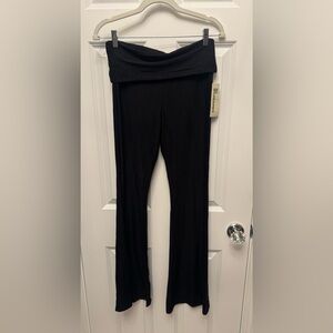 No Boundaries Foldover Black Flare Leggings